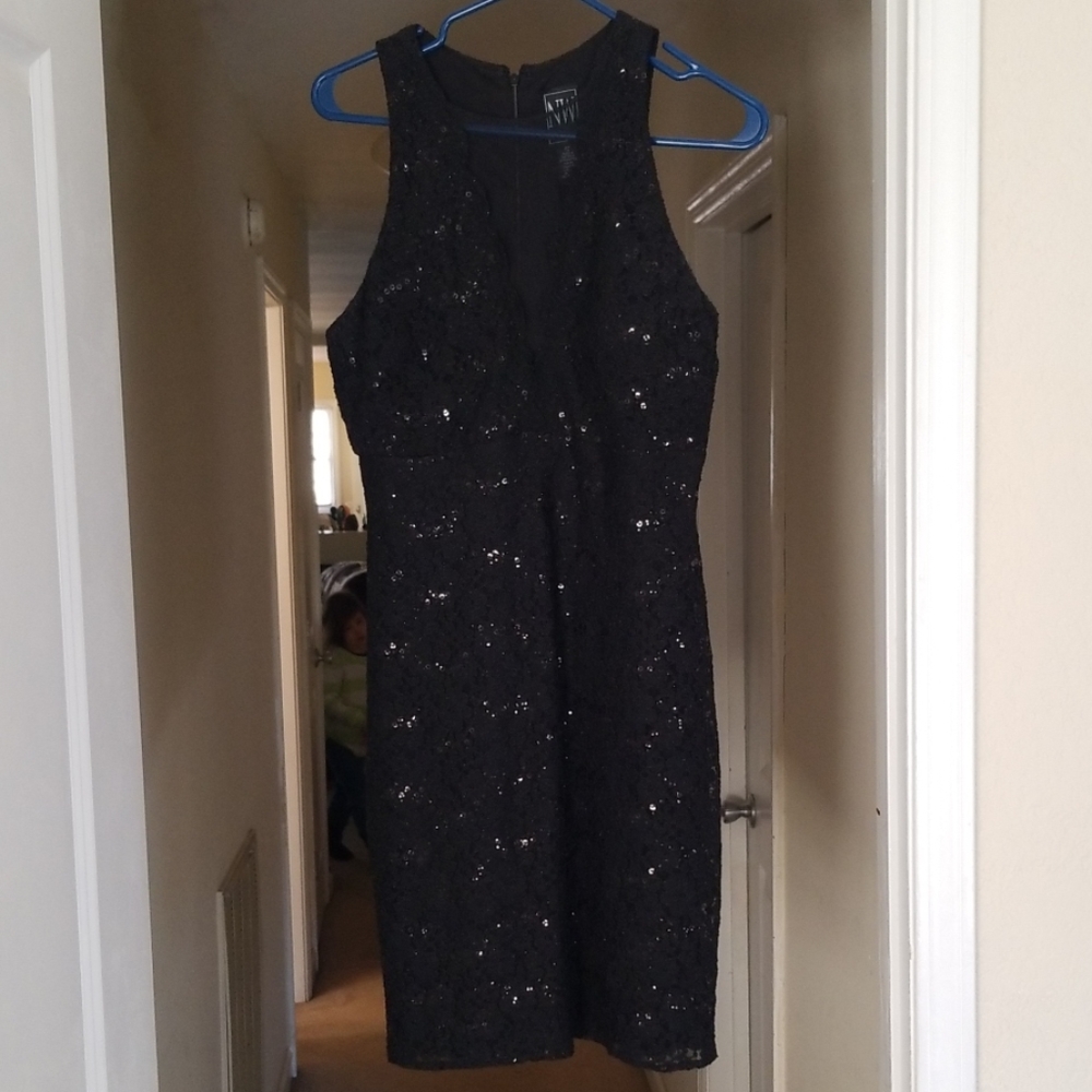 Black sequined dress